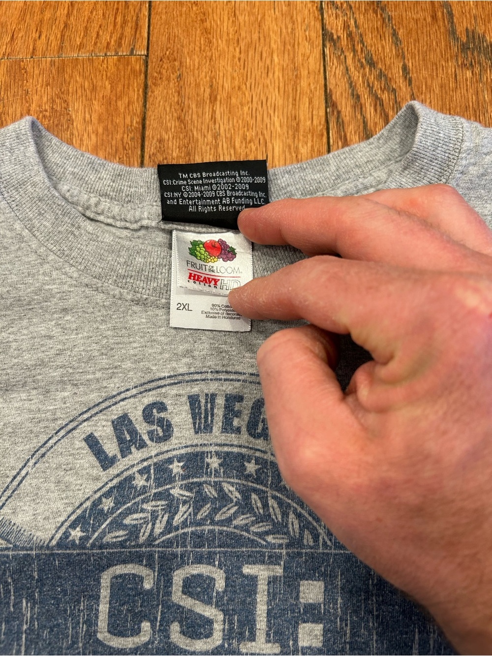 Vintage CSI Crime Scene Investigation T Shirt Mens 2XL Gray Las Vegas Nevada CBS - Picture 6 of 10